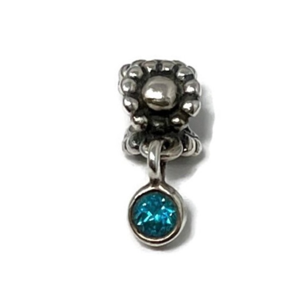 Pandora Topaz Dew Drop Daisy Dangle Charm 🌺 Retired Sterling Silver
